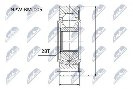 Шарнир равных угловых скоростей Nty NPW-BM-005