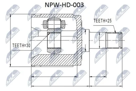 Комплект шарніру приводного валу внутр. HONDA Nty NPW-HD-003