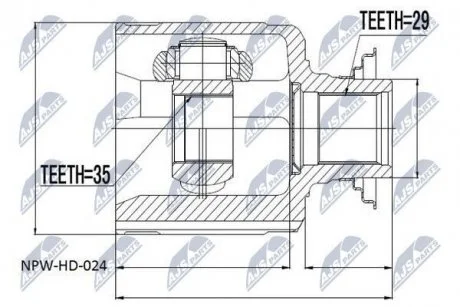 Фото 1 - шрус полуоси Nty NPW-HD-024 Шрус полуоси Nty NPW-HD-024 (фото 1)