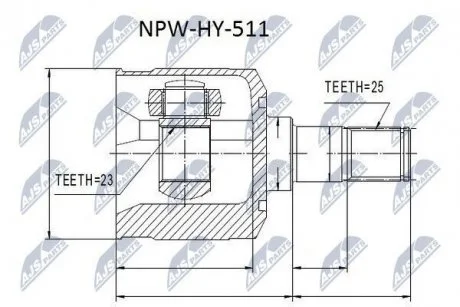 Шарнир равных угловых скоростей Nty NPW-HY-511