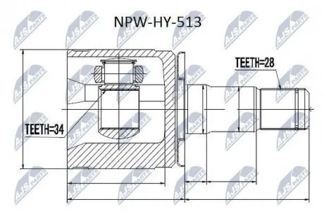 Шарнир равных угловых скоростей Nty NPW-HY-513