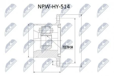 Шрус полуоси Nty NPWHY514