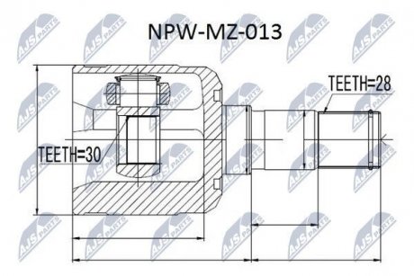 Шарнир равных угловых скоростей Nty NPW-MZ-013