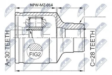 Шарнир равных угловых скоростей Nty NPW-MZ-014