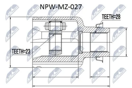 ШРКШ внутр. правий MAZDA 3, 626 V Nty NPW-MZ-027