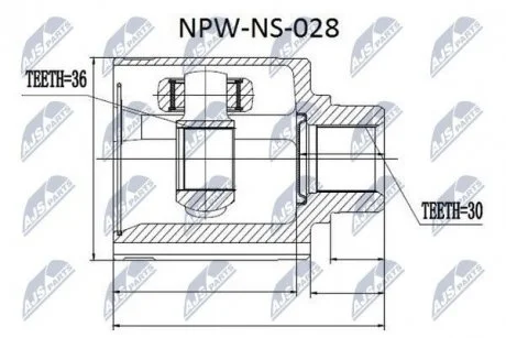 ШРКШ внутр. правий NISSAN MURANO I (Z50) Nty NPW-NS-028