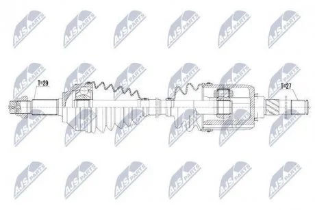 Полуось передняя левая в сборе (NISSAN QASHQAI J10E 2006-2013, 2.0 4WD CVT) Nty NPW-NS-055