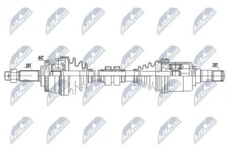 Полуось передняя левая в сборе (МКПП) Nty NPW-NS-060