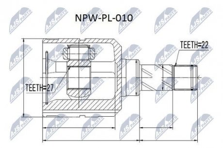 ШРУС зовнішній Nty NPW-PL-010