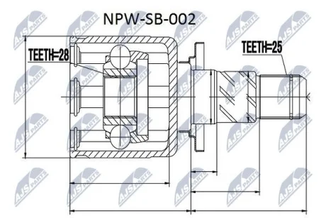 Шрус полуоси Nty NPWSB002