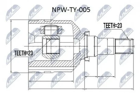 Шарнир равных угловых скоростей Nty NPW-TY-005