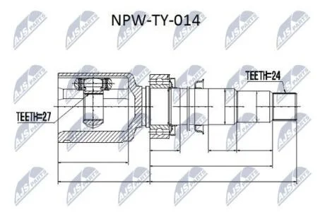 Шрус полуоси Nty NPWTY014