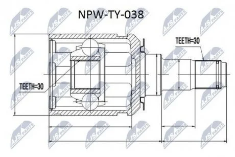 ШРКШ внутр. TOYOTA LAND CRUISER 100, LEXUS LX Nty NPW-TY-038