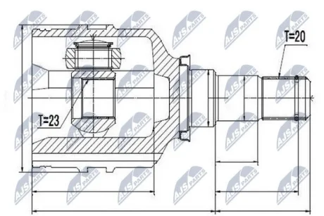 Внутрішній шрус Toyota hi-lux 4wd, 43430-0k070 Nty NPWTY059 (фото 1)