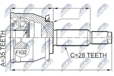 Шарнир равных угловых скоростей Nty NPZ-DW-026 (фото 1)