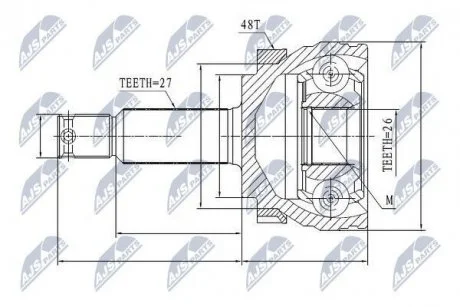 ШАРНИР РАВНЫХ УГЛОВЫХ СКОРОСТЕЙ Nty NPZ-HY-507