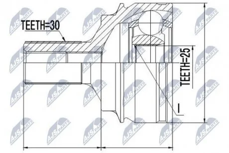 Шарнир равных угловых скоростей Nty NPZ-ME-016