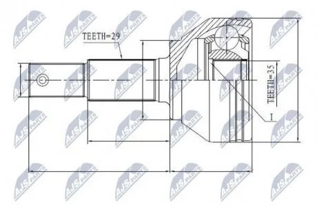 ШРКШ зовн. 29x35x56mm Nissan Qashqai 1.5DCI-2.0 07- Nty NPZ-NS-084