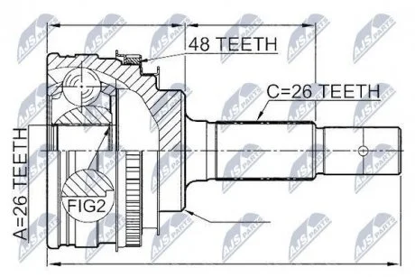Шарнир равных угловых скоростей Nty NPZ-TY-003