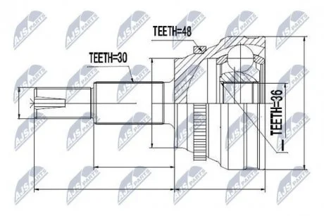 Шарнир равных угловых скоростей Nty NPZ-TY-066