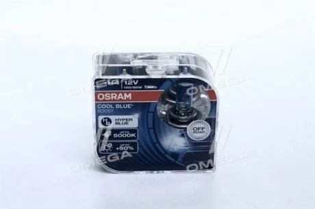 Лампа фарная H4 12V 100/90W P43t COOL BLUE BOOST DUOBOX 5000К OSRAM 62193CBB-HCB-DUO