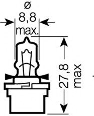 Лампа розжарювання 12V 5W B10d OSRAM 64124 MF (фото 1)