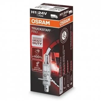Автолампа H1 24V 70W P14.5s FS Truckstar Pro +100% Heavy Dut OSRAM 64155 TSP