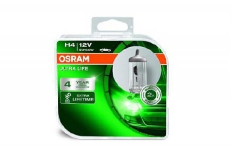 Лампа H4 12V 60/55 W (2 шт) Ultra Life OSRAM 64193 ULT-HCB (фото 1)