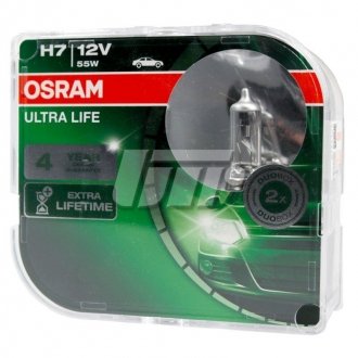 Комплект ламп H7 12V 55W Ultra Life OSRAM 64210 ULT-HCB (фото 1)