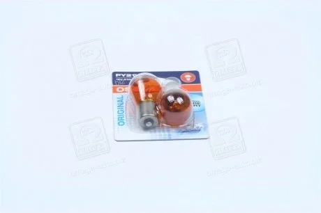 Лампочка оранж. PY21W 12V 21W BAU15S блистер 2шт. OSRAM 7507-02B