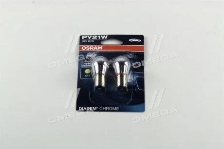 Лампочка PY21W 12V 21W BAU15S (Diadem Chrome) к-кт 2шт. OSRAM 7507DC-02B