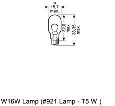 Лампа стоп (1к безцьок) W16W OSRAM 921 (фото 1)