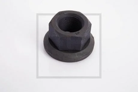 Гайка кріплення колеса M22x1.5-10xSW32xH26 з плаваючою спідницею/шайбою PE AUTOMOTIVE 017.115-00A (фото 1)