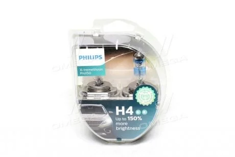 Лампа накала H4 X-tremeVision Pro150 +150 12V 60/55W P43t-38 (комплект) (выр-во) PHILIPS 12342XVPS2