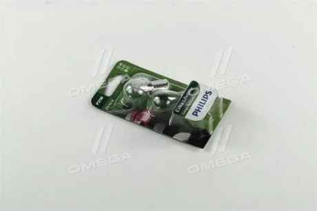 Лампа накаливания P21W 12V 21W BA15s LongerLife EcoVision 2шт blister PHILIPS 12498LLECOB2
