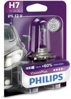 Лампа накаливания H7VisionPlus12V 55W PX26d (PHILIPS 12972VPB1 (фото 1)