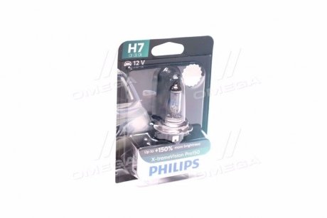 Лампа розжарювання H7 X-tremeVision Pro150 +150 12V 55W PX26d PHILIPS 12972XVPB1
