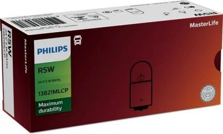 R5W MasterLife 24V 5W BA15s PHILIPS 13821MLCP (фото 1)