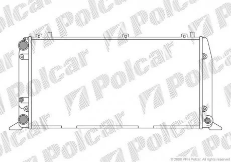 Радиатор Audi 80/90 86-91, Cabriolet 2.0 91- Polcar 130708-4