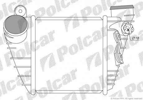 Радиатор интеркулера Audi/VW 1.8T/1.9TDI 96- Polcar 1323J8-1