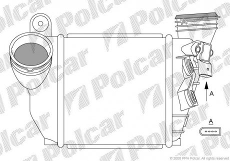 Радіатор інтеркулера VW Golf/Bora/Skoda Octavia/Seat Leon 1.9TDI 00-10 Polcar 1323J8-5 (фото 1)