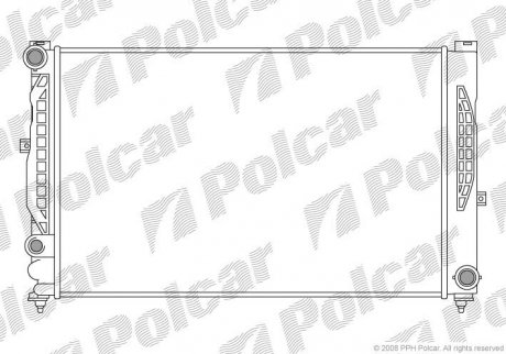 Радиатор охлаждения двигателя, VW Passat, Audi A6 2.4-2,8 Polcar 132408A5