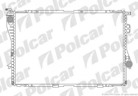 Радиатор BMW 5 (E39), 7 (E38) 2.5D 01.96-05.04 Polcar 201608A4 (фото 1)