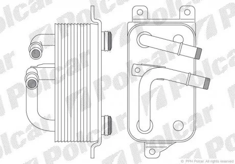 Радиатор маслянный АКПП BMW 5 (E60/E61)/7 (E65/E66/E67) 2.0-4.4 01-10 Polcar 2017L8-4