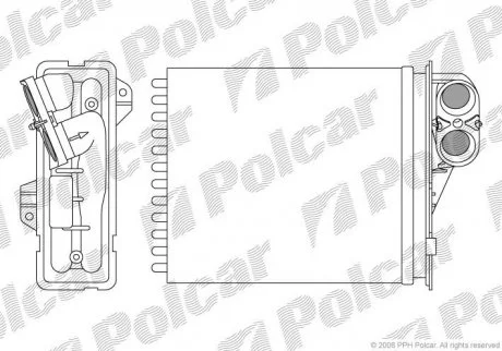 Радиатор печки Dacia Logan 04- Polcar 2800N8-1