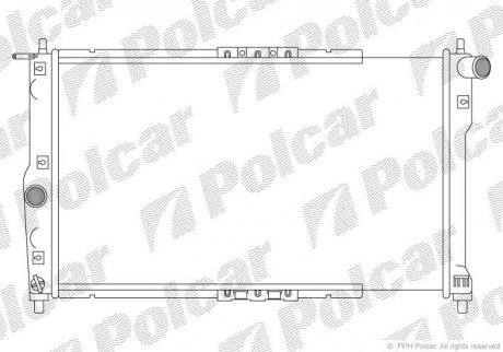 Радіатор охолодження двигуна (+AC) Daewoo Lanos 1.4/1.5/1.6 05.97 Polcar 291208-A