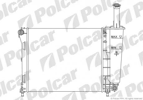 Радиатор охлаждения Fiat Panda 1.2 07- Polcar 303508A1 (фото 1)