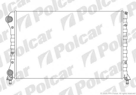 Радиатор основной Fiat Doblo 1.9D без -AC Polcar 304008-3