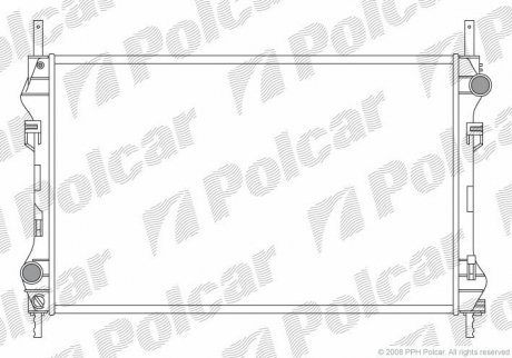 Радиатор охлаждения (-AC) Ford Transit 2,4TDCi 00-06 Polcar 324708A1