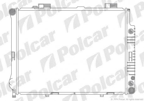 Радіатор охолодження MB210 E 200D/220D/250-320 95-03 Polcar 501508-1 (фото 1)